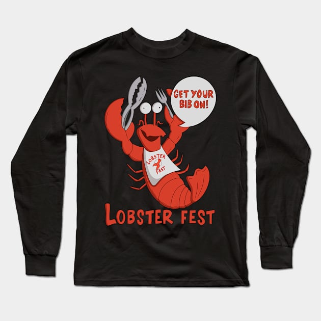 Burgers Lobster Fest Long Sleeve T-Shirt by Tommymull Art 